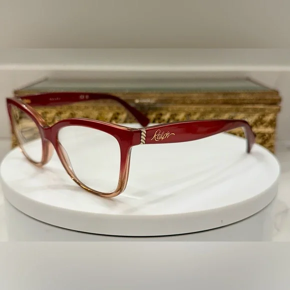 Ralph Lauren - Metallic Magenta/Peach Ombré- Rx Eyeglass Frames, VGUC w/ RL Case - Picture 9 of 16